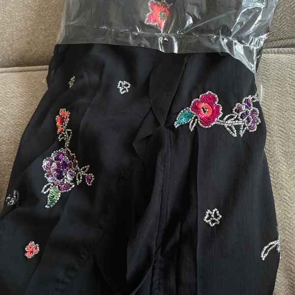 ASOS BLACK RUFFLE EMBELLISHED DRESS - Picture 3 of 3